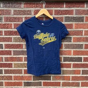 Majestic Navy Blue Buffalo Sabres Short Sleeve Tee Shirt